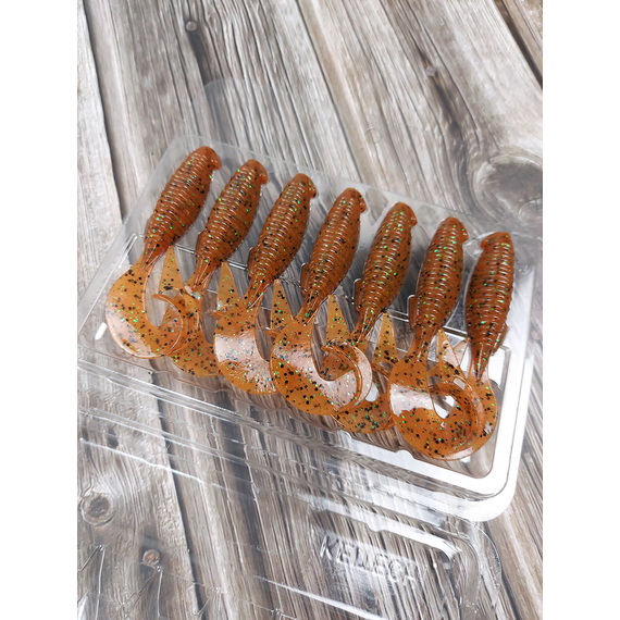 Силікон Keitech Flapper Grub 4" (7 шт/упак), колір:ea#01 orange pepper, Довжина силікону: 4" (10.2 см), Колір силікону: EA#01 Orange Pepper, фото , изображение 6
