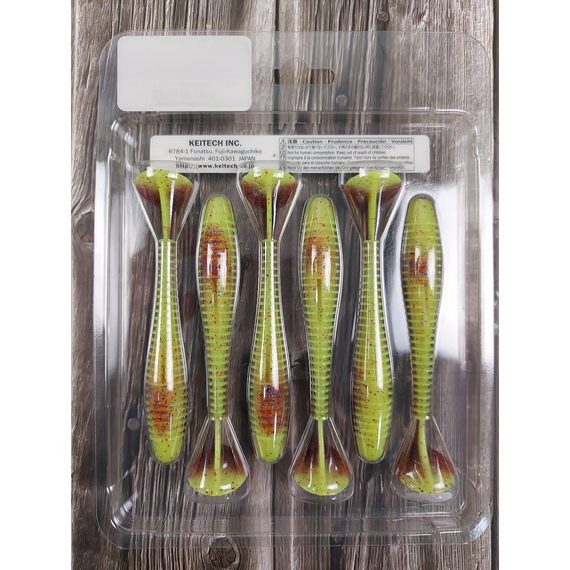 Силикон Keitech Swing Impact FAT 4.3" (6 шт/уп), цвет: ea#15 grape chart red flk, Длина силикона: 4.3" (10.9 см), Расцветка силикона: ea#15 grape chart red flk, фото , изображение 5