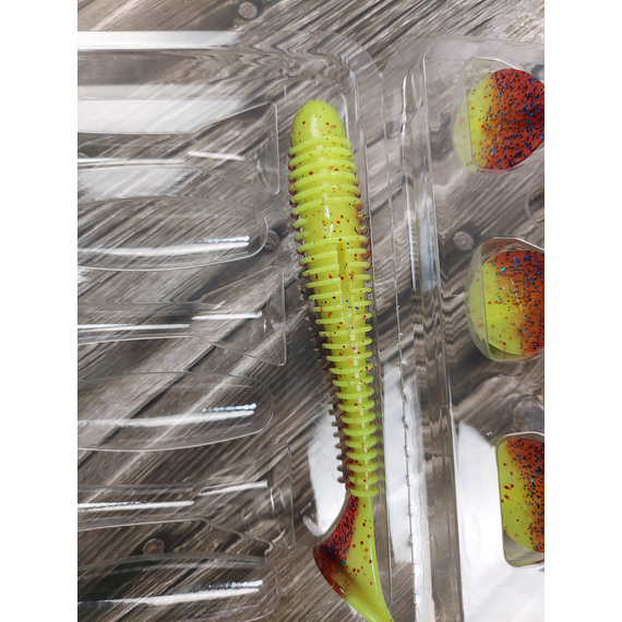 Силикон Keitech Swing Impact FAT 4.3" (6 шт/уп), цвет: ea#15 grape chart red flk, Длина силикона: 4.3" (10.9 см), Расцветка силикона: ea#15 grape chart red flk, фото , изображение 8