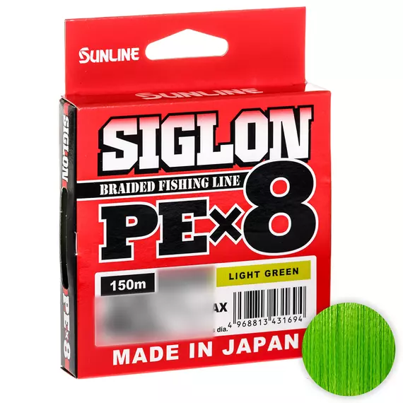 Шнур Sunline Siglon PE х8 150m (салат.) #1.0/0.171mm 16lb/7.7kg, Диаметр: #1.0/0.171mm, Выберите цвет: салатовий, фото 