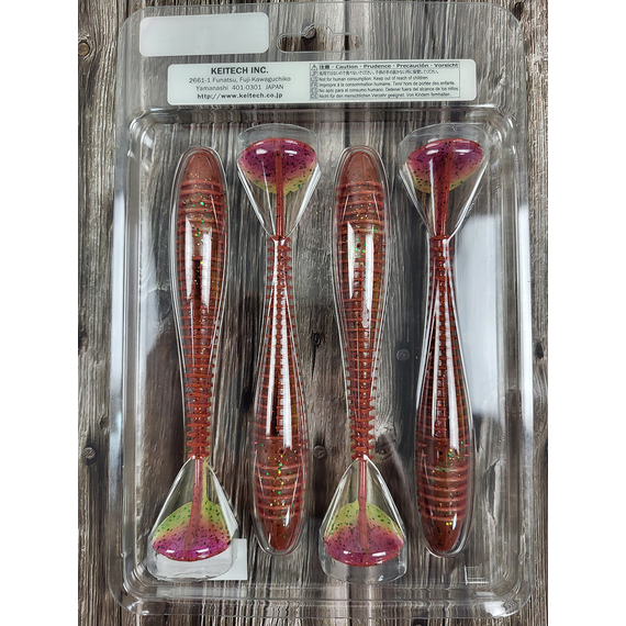 Силікон Keitech Swing Impact FAT 5.8" (4 шт/уп),, колір: ea#18 mystic lime chart, Довжина силікону: 5.8" (14.7 см), Колір силікону: EA#18 Mystic Lime Chart, фото , изображение 4
