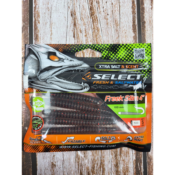 Силікон Select Freek Slim 4" col.103 (5 шт/пак), Довжина силікону: 4.0" (10.16 см), Колір силікону: 103, фото , изображение 4