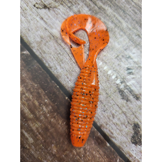 Силікон Keitech Flapper Grub 4" (7 шт/упак), колір:ea#13 spicy mustard/blue, Довжина силікону: 4" (10.2 см), Колір силікону: EA#13 Spicy Mustard/Blue, фото , изображение 9
