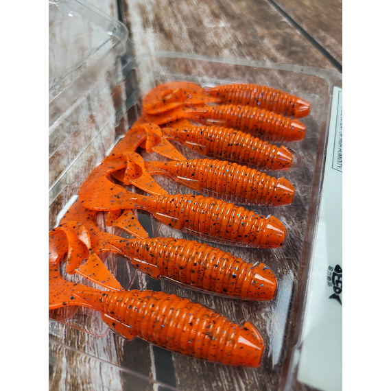 Силікон Keitech Flapper Grub 4" (7 шт/упак), колір:ea#13 spicy mustard/blue, Довжина силікону: 4" (10.2 см), Колір силікону: EA#13 Spicy Mustard/Blue, фото , изображение 10