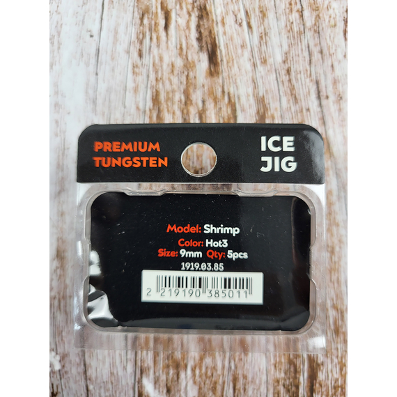 Мормишка вольфрамова Viking Fishing Shrimp 0.91g 9mm Hot3 (5шт), Розмір/Вага: 9мм/0.91г, Колір мормишки: Hot3, фото , изображение 4