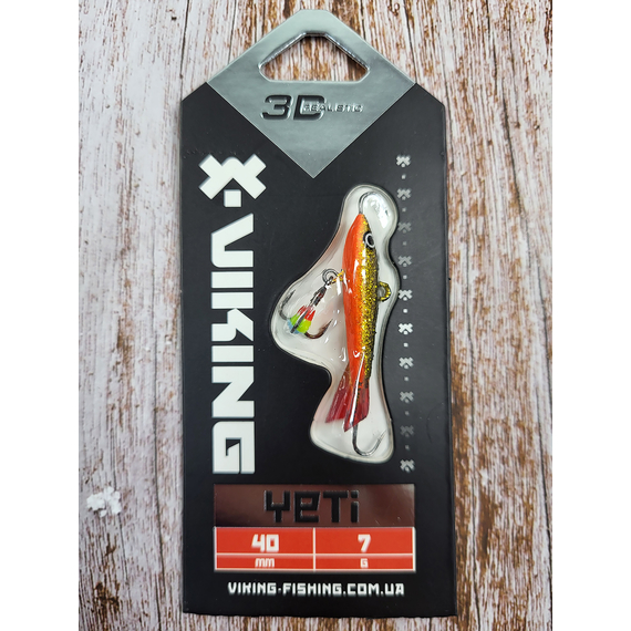 Балансир Viking Fishing Yeti Ice Jig 40mm 7.0g #10 Golden Dark, Розмір/Вага: 40мм/7г, Колір балансиру: #10 Golden Dark, фото , изображение 3
