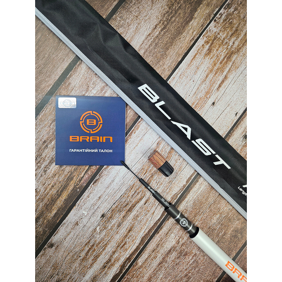 Маховое удилище Brain Blast Pole SE 7.0m, (телескопическое, без колец) + чехол, Длина: 7m, Тип удилища: без кільце (махове), фото , изображение 2