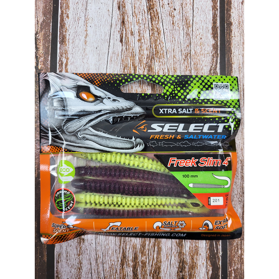 Силікон Select Freek Slim 4" col.201 (5 шт/пак), Довжина силікону: 4.0" (10.16 см), Колір силікону: 201, фото , изображение 4