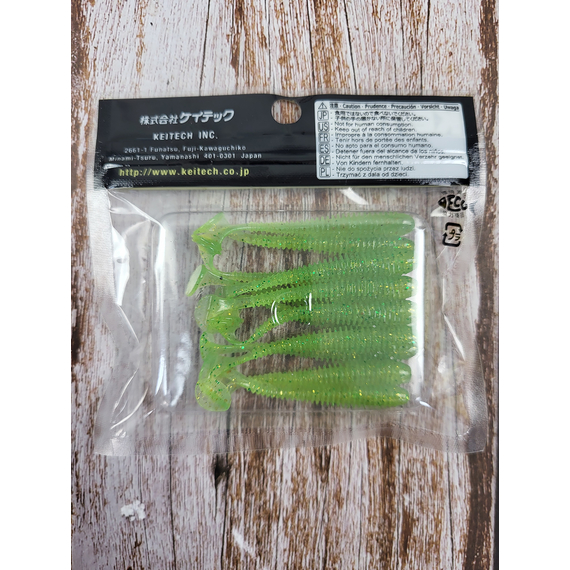 Силікон Keitech Swing Impact 2" (12 шт/упак), колір:424 lime chartreuse, Довжина силікону: 2" (5.1 см), Колір силікону: 424 Lime Chartreuse, фото , изображение 5