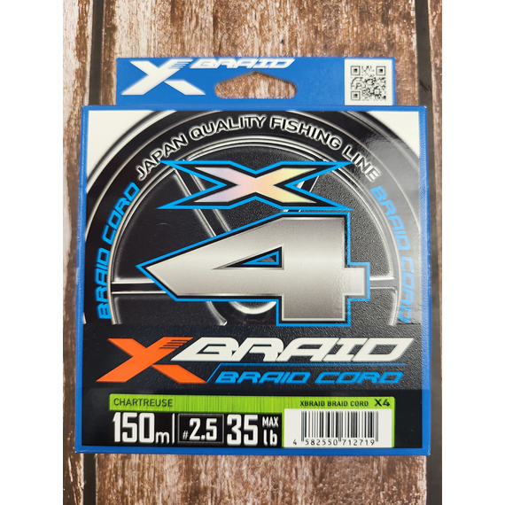 Шнур YGK X-Braid Braid Cord X4 150м #2.5/0.270mm 35lb/16.0kg, Диаметр: #2.5/0.270mm, фото , изображение 4