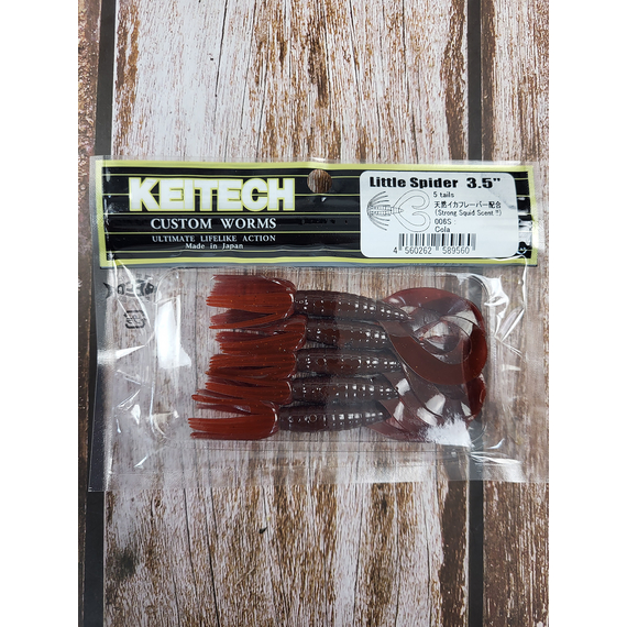 Силикон Keitech Little Spider 3.5" (5 шт/упак), цвет:006 cola, Длина силикона: 3.5" (8.9 см), Расцветка силикона: 006 Cola, фото , изображение 2