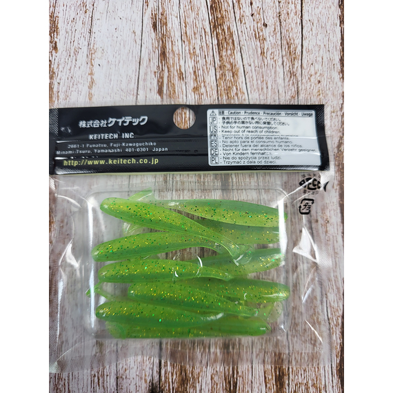 Силикон Keitech Easy Shiner 2" (12 шт/упак), цвет:424 lime chartreuse, Длина силикона: 2" (5.1 см), Расцветка силикона: 424 Lime Chartreuse, фото , изображение 6