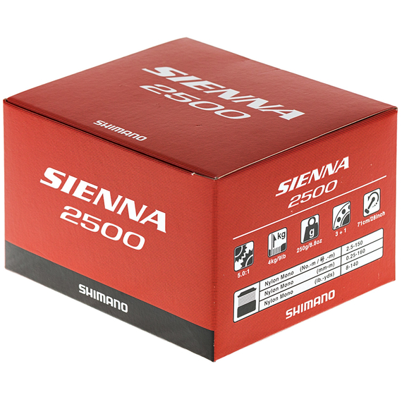 Котушка Shimano Sienna 2500 FG (підшип. 3+1), 5.0:1, Розмір шпулі: 2500, фото , изображение 10