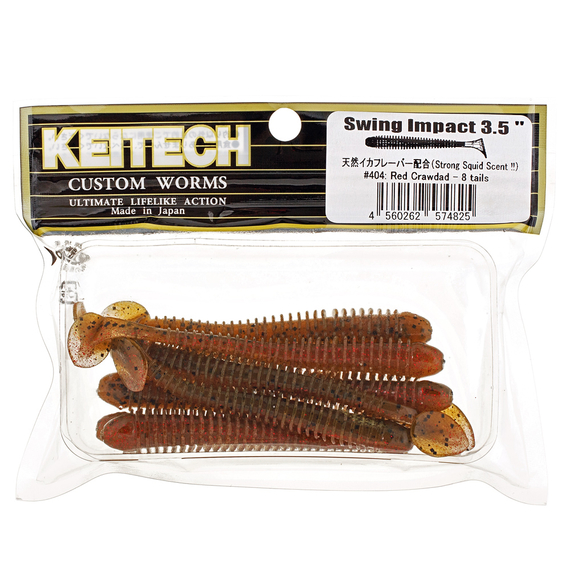 Силікон Keitech Swing Impact 2.5" (10 шт/упак), колір:404 red crawdad, Довжина силікону: 2.5" (6.3 см), Колір силікону: 404 Red Crawdad, фото , изображение 2