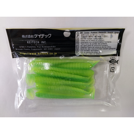 Силикон Keitech Swing Impact 3" (10 шт/упак), цвет: ea#11 limechartreuseglow, Длина силикона: 3" (7.6 см), Расцветка силикона: EA#11 Lime Chartreuse Glow, фото , изображение 9