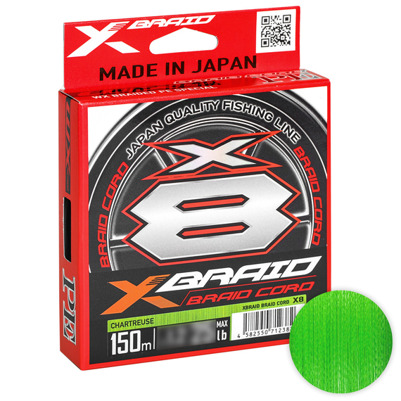 Шнур YGK X-Braid Braid Cord X8 150m #1.0/0.165mm 20lb/9.1kg, Діаметр: #1.0/0.165mm, фото 