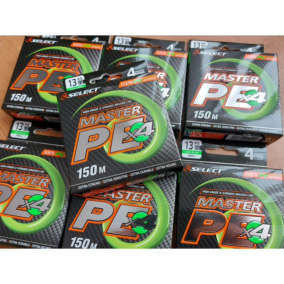 Шнур Select Master PE 150m (салат.) #0.4/0.06mm 20lb/9kg, Діаметр: 0.06mm, Розмотування: 150m, Колір: салатовий, фото , изображение 2