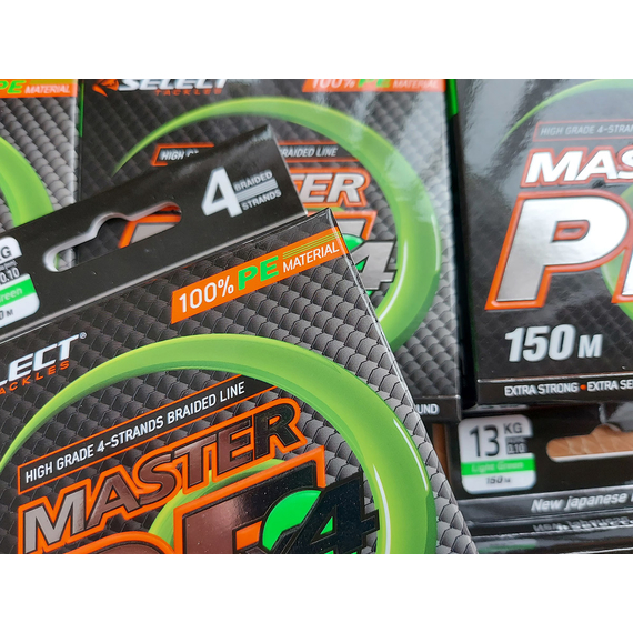 Шнур Select Master PE 150m (салат.) #0.4/0.06mm 20lb/9kg, Діаметр: 0.06mm, Розмотування: 150m, Колір: салатовий, фото , изображение 3