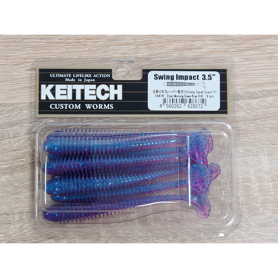 Силікон Keitech Swing Impact 3.5" (8 шт/упак), колір:ea#14 clear morning dawn, Довжина силікону: 3.5" (8.9 см), Колір силікону: ea#14 clear morning dawn, фото , изображение 7