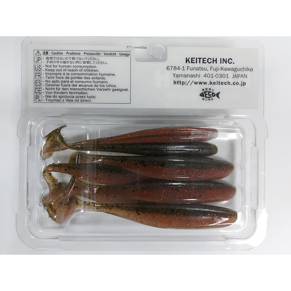 Силикон Keitech Easy Shiner 4" (7 шт/упак), цвет:404 red crawdad, Длина силикона: 4" (10.2 см), Расцветка силикона: 404 Red Crawdad, фото , изображение 12