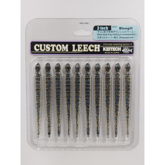 Силикон Keitech Custom Leech 3" (10 шт/упак), цвет:205 bluegill, Длина силикона: 3" (7.6 см), Расцветка силикона: 205 Bluegill, фото , изображение 7