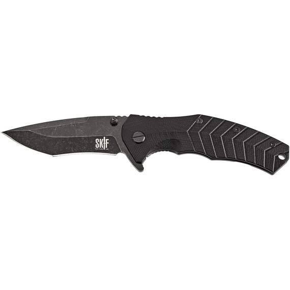 Нож SKIF Griffin II BSW Black, сталь - 9Cr18MoV, рукоятка - G10, общая длина - 218 мм, длина клинка - 94 мм, Выберите цвет: Black, Выберите покрытие: чорний стоунвош, фото , изображение 5