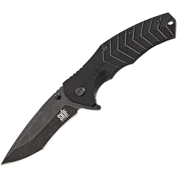Нож SKIF Griffin II BSW Black, сталь - 9Cr18MoV, рукоятка - G10, общая длина - 218 мм, длина клинка - 94 мм, Выберите цвет: Black, Выберите покрытие: чорний стоунвош, фото 