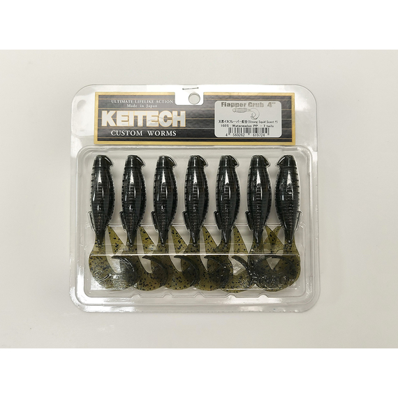 Силікон Keitech Flapper Grub 4" (7 шт/упак), колір:102 watermelon pp., Довжина силікону: 4" (10.2 см), Колір силікону: 102 Watermelon PP, фото , изображение 5