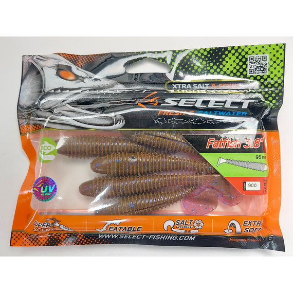 Силикон Select Fatfish 3.8" col.900 (5 шт/упак), Длина силикона: 3.8" (9.65 см), Расцветка силикона: 900, фото , изображение 6