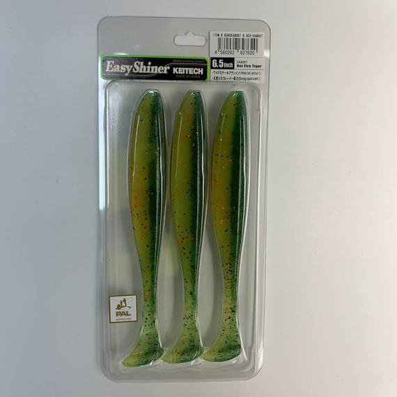 Силикон Keitech Easy Shiner 6.5" (3 шт/упак) ц:ea#05 hot fire tiger, Длина силикона: 6.5" (16.5 см), Расцветка силикона: EA#05 Hot Fire Tiger, фото , изображение 14