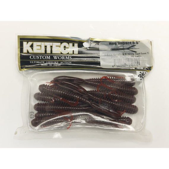Силікон Keitech Hog Impact 3.5" (10 шт/упак), колір:006 cola, Довжина силікону: 3.5" (8.9 см), Колір силікону: 006 Cola, фото , изображение 9