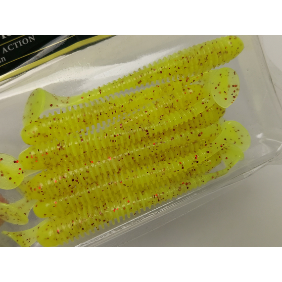 Силікон Keitech Swing Impact 3" (10 шт/упак), колір:pal#01 chartreuseredflake, Довжина силікону: 3" (7.6 см), Колір силікону: PAL#01 Chartreuse Red Flake, фото , изображение 7