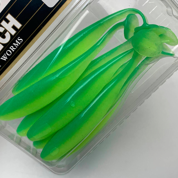 Силикон Keitech Easy Shiner 4" (7 шт/упак), цвет:424 lime chartreuse, Длина силикона: 4" (10.2 см), Расцветка силикона: 424 Lime Chartreuse, фото , изображение 10