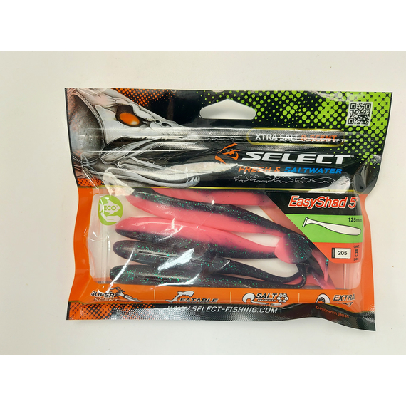 Силікон Select Easy Shad 5" #205 — їстівний віброхвіст для судака та щуки (5 шт/упак), Довжина силікону: 5" (12.7 см), Колір силікону: 205, фото , изображение 8