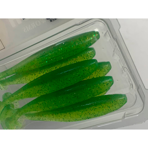 Силикон Keitech Easy Shiner 4" (7 шт/упак), цвет:424 lime chartreuse, Длина силикона: 4" (10.2 см), Расцветка силикона: 424 Lime Chartreuse, фото , изображение 18