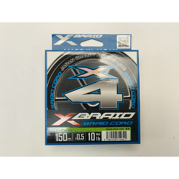 Шнур YGK X-Braid Braid Cord X4 150m #0.5/0.117mm 10lb/4.5kg, Діаметр: #0.5/0.117mm, фото , изображение 3