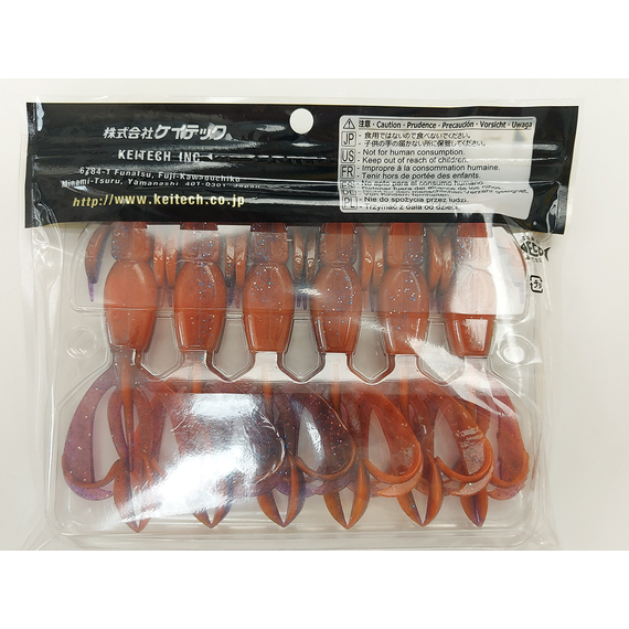 Силикон Keitech Crazy Flapper 4.4" (6 шт/упак), цвет: pal#09 violet fire, Длина силикона: 4.4" (11.2 см), Расцветка силикона: PAL#09 Violet Fire, фото , изображение 6
