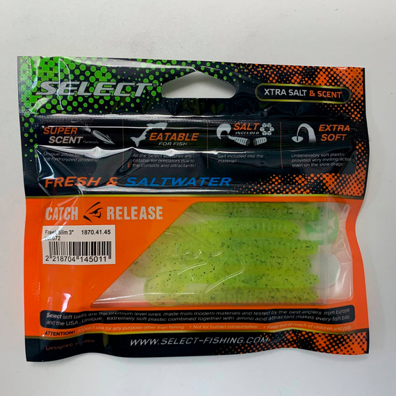 Силикон Select Freek Slim 3" col.072 (7 шт/пак), Длина силикона: 3" (7.62 см), Расцветка силикона: 072, фото , изображение 7