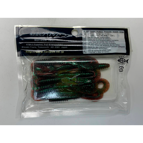 Силікон Keitech Mad Wag Mini 3.5" (10 шт/упак), колір:302 plum green flk., Довжина силікону: 3.5" (8.9 см), Колір силікону: 302 Plum Green Flk., фото , изображение 14