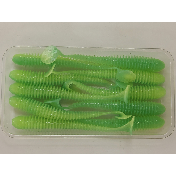 Силікон Keitech Swing Impact 3" (10 шт/упак), колір:424 lime chartreuse, Довжина силікону: 3" (7.6 см), Колір силікону: 424 Lime Chartreuse, фото , изображение 9
