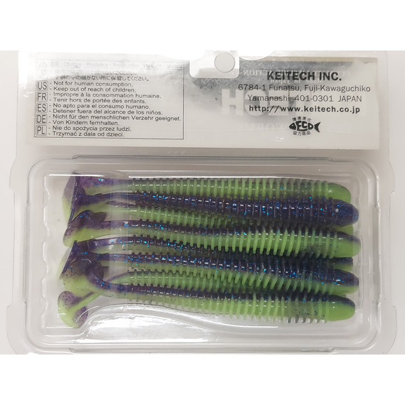 Силікон Keitech Swing Impact 3.5" (8 шт/упак), колір:pal#06 violet lime berry, Довжина силікону: 3.5" (8.9 см), Колір силікону: PAL#06 Violet Lime Berry, фото , изображение 8