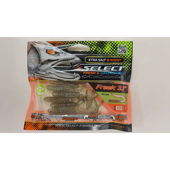 Силикон Select Freek 3.3" col.214 (7 шт/упак), Длина силикона: 3.3" (8.38 см), Расцветка силикона: 214, фото , изображение 8