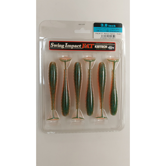 Силикон Keitech Swing Impact FAT 3.8" (6 шт/упак), цвет: pal#11 rotten carrot, Длина силикона: 3.8" (9.7 см), Расцветка силикона: PAL#11 Rotten Carrot, фото , изображение 7