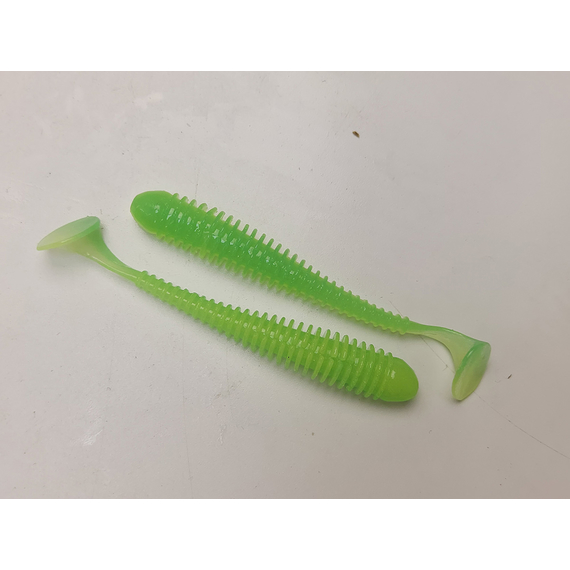 Силикон Keitech Swing Impact 3" (10 шт/упак), цвет: ea#11 limechartreuseglow, Длина силикона: 3" (7.6 см), Расцветка силикона: EA#11 Lime Chartreuse Glow, фото , изображение 4