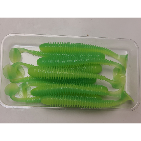 Силикон Keitech Swing Impact 3" (10 шт/упак), цвет: ea#11 limechartreuseglow, Длина силикона: 3" (7.6 см), Расцветка силикона: EA#11 Lime Chartreuse Glow, фото , изображение 6