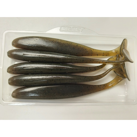 Силікон Select Easy Shad 5" #102 — їстівний віброхвіст для судака та щуки (5 шт/упак), Довжина силікону: 5" (12.7 см), Колір силікону: 102, фото , изображение 9