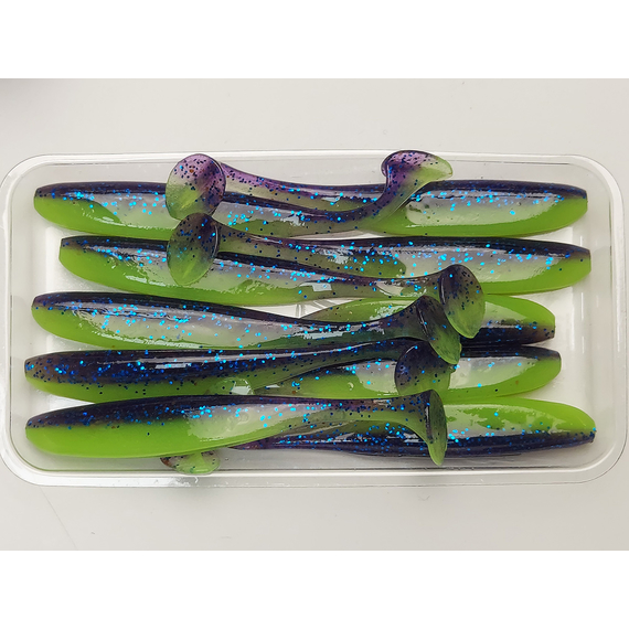 Силікон Keitech Easy Shiner 3" (10 шт/упак), колір:pal#06 violet lime berry, Довжина силікону: 3" (7.6 см), Колір силікону: PAL#06 Violet Lime Berry, фото , изображение 6