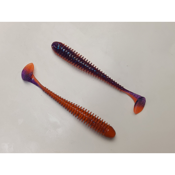 Силікон Keitech Swing Impact 3.5" (8 шт/упак), колір:pal#09 violet fire, Довжина силікону: 3.5" (8.9 см), Колір силікону: PAL#09 Violet Fire, фото , изображение 3