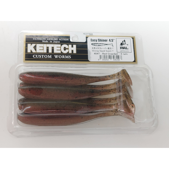 Силікон Keitech Easy Shiner 4.5" (6 шт/упак), колір:404 red crawdad, Довжина силікону: 4.5" (11.4 см), Колір силікону: 404 Red Crawdad, фото , изображение 8