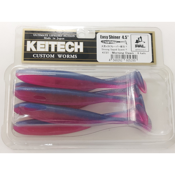 Силикон Keitech Easy Shiner 4.5" (6 шт/уп), цвет:473 morning dawn, Длина силикона: 4.5" (11.4 см), Расцветка силикона: 473 Morning Dawn, фото , изображение 7